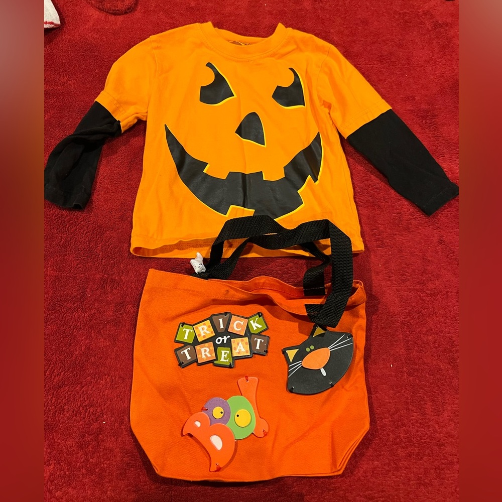 Halloween Toddler Bag, Shirt, Dinosaur socks